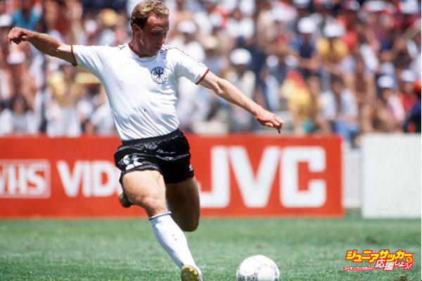 1986 World Cup Finals. Queretaro, Mexico. 13th June, 1986. Denmark 2 v West Germany 0. West Germany's Karl Heinz Rummenigge.