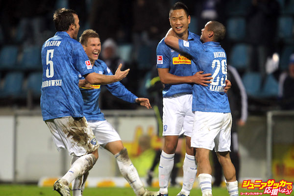 during the Second Bundesliga match between VfL Bochum and Erzgebirge Aue at Rewirpower Stadium  on January 24, 2011 in Bochum, Germany.
