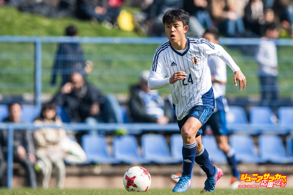 DUISBURG, GERMANY - MARCH 26: Takefusa Kubo of Japan in action during a Friendly Match between MSV Duisburg and the U20 Japan on March 26, 2017 in Duisburg, Germany. (Photo by Lukas Schulze/Getty Images)