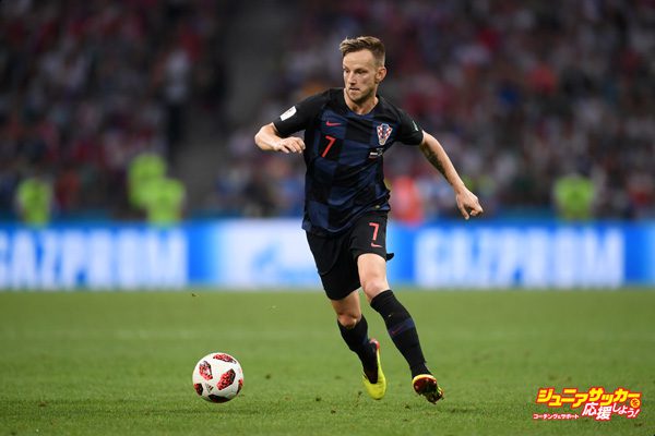 SOCHI, RUSSIA - JULY 07:  Ivan Rakitic of Croatia runs with the ball during the 2018 FIFA World Cup Russia Quarter Final match between Russia and Croatia at Fisht Stadium on July 7, 2018 in Sochi, Russia.  (Photo by Laurence Griffiths/Getty Images)